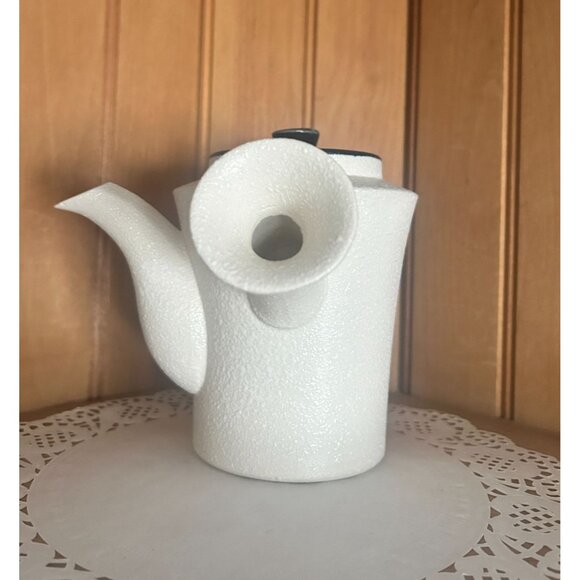 Vintage Japanese Teapot Stoneware Black White Graphic Design Modern Textured - Picture 8 of 9
